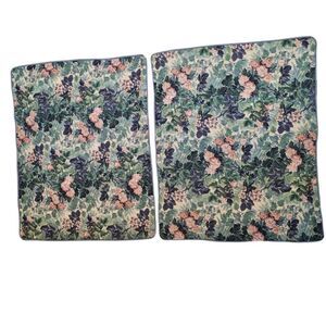 Vintage Laura Ashley Pillow Shams (2) Ashbourne Pink Hydrangea Green 1980s